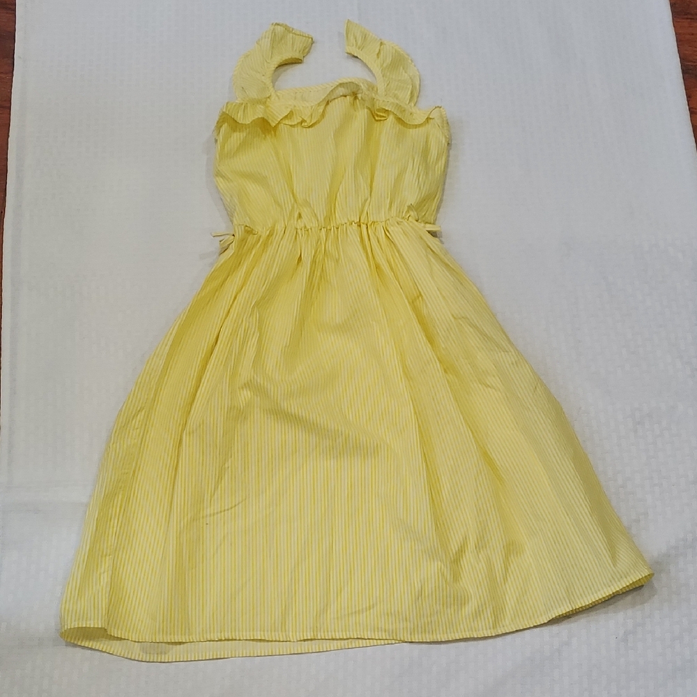 Yellow & White Pinstripe Sundress Size 14